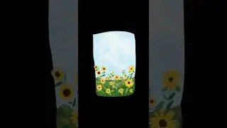 Sunflower Field Digital Art on Procreate #artist #digitalart #cozyart #calm #sunflowers #gouache
