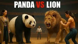 Massive Muscular Lion Vs Panda | Intense Arena Battle