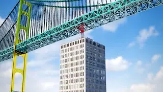 Dynamic Bridge Fall On Building - Teardown