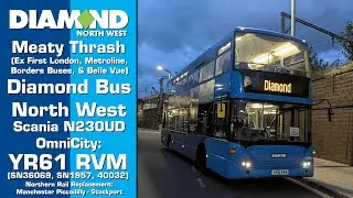 (Meaty Thrash) Diamond Bus North West Scania N230UD OmniCity: YR61 RVM