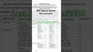 BSF Sports Quota Rectuitment2024/Bsf recruitment#bsfrecruitment2024