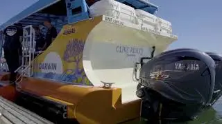 Twin Yamaha XTO 425 Four-Stroke Outboards powering Sea Darwin's 'Olive Ridley' tour vessel