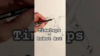 Surreal Robot Art &ndash; Timelapse Drawing of a Flexible Android Pose