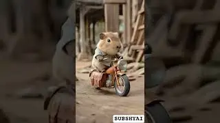 Cute 🥰 Ginipig riding mini Motorcycle, AI video #ai4kvideo #aiartistry #aiart #shorts