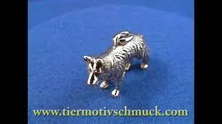 Schmuck Anh&auml;nger Sch&auml;ferhund Langhaar gross in Silber oder Gold