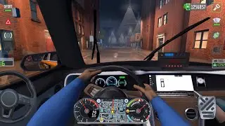A Calm Taxi Drive Through New York City During a Rainy Night