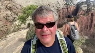Top of Angels Landing last 100 yards of the hike.