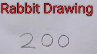 How to draw rabbit use number 200 | how to draw rabbit drawing simple tarike | खरगोश का चित्र दियाएं