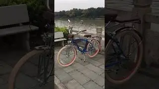 beach cruiser bike blue color for aokbike