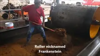 El Pandillo Tequila Distillery, Crushing Agave with Frankenstein Tahona