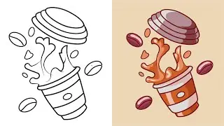 coffee shop logo design illustrator l coffee shop design l logo design tutorial