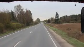 Золотая осень октябрьским вечером из окна ЛиАЗ-5250 по трассе из Осташево в Волоколамск