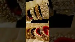 Zardosi bangles - raw silk bangles - bridal bangles - cloth bangles - heavy wrk party wear bangles