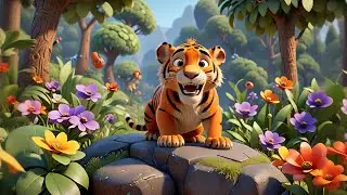 Four Tiny Tigers Jump and Roar | Jungle Counting Song for Kids | Fun Tiger Nursery Rhyme