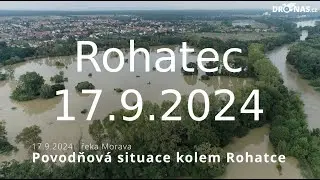 Povodňov&aacute; situace řeky Moravy u Rohatce - 17.9.2024