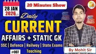 Daily Current Affairs + Statics 27 Jan 2026 🔥| 20 Minutes Show | SSC, Defence, Railway, State Exams