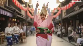일본 전통 춤 아와오도리 공연 Japanese traditional culture, awaodori dance by ai