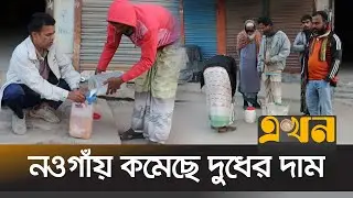 নওগাঁর মহাদেবপুরে কমেছে দুধের দাম | Naogaon News | Milk Price | Price Drop | Ekhon TV