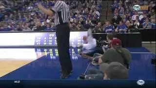 Toby Hegner Dives After Ball, Gets Covered In Beer