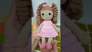 Boneca amigurumi Receita pdf dispon&iacute;vel #crochet #shortsfeed #bonecaamigurumi
