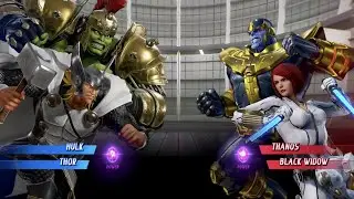 Gladiator Hulk and Thor vs Thanos and Black Widow - MARVEL VS. CAPCOM: INFINITE