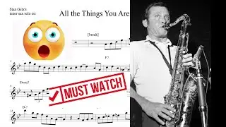 Stan Getz's tenor sax solo TRANSCRIPTION on 'All the Things You Are' (Bb)