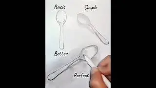How to Draw a SPOON 🥄(With a Perfect Touch) #shorts #spoon #art