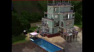 The Sims 3 Barbie inspired beach house multiple floors, house tour day and night in the summer