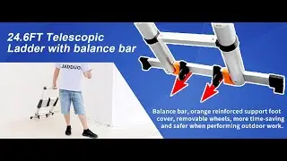 Amazon Ladder Sale/ 24.6FT Telescopic ladder with balance bar
