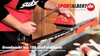 Grundieren mit Steig Hartwachs bei Langlauf Klassik Ski