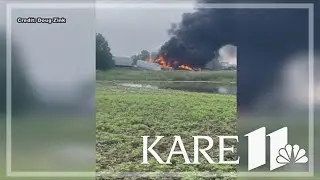 Rail cars carrying hazardous material derail and catch fire in North Dakota