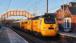 43062 + 43014 hammer past Chester-le-street with the Network Rail NMT - Flying Banana, 4/1/26 