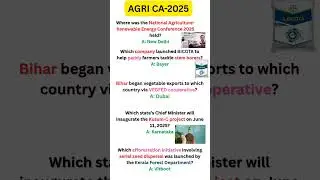 🚜 Latest Agri Current Affairs 2025 | Important for All Agriculture Exams! 🌾#agripassion #shorts