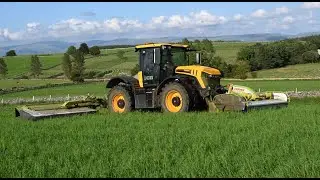 Cumbrian Silage 2023 - Mowing with JCB Fastrac 4220 & Claas Doubles