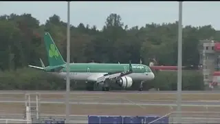 First flight from Bradley to Dublin getting ready to depart