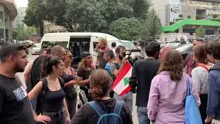 Vincent Lyn in the midst of the protests in Beirut, Lebanon