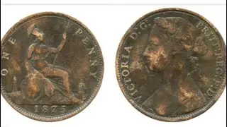 1875 ONE PENNY Coin VALUE + REVIEW - Queen Victoria