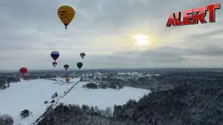 Colorful Balloons Soar Above Snowy Town Near Moscow During Winter Festival | ALERT News