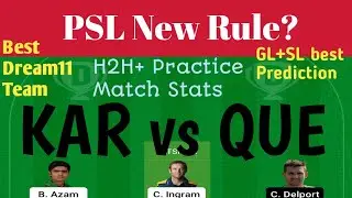 KAR vs QUE Dream11 Team | KAR vs QUE Dream11| QUE vs KAR Dream11 Prediction+ playing11+H2H stats .