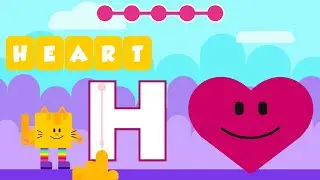ABC Jump - Learn the Letter H and spell the words: HAMMER, HOUSE, HEART | Cubic Frog Games