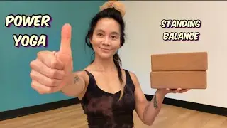Power Yoga | Creative Standing Balance Sequence  #poweryoga #hathayoga #yogablocks #yogaclass 