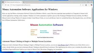 Mouse Automation Software Applications for Windows