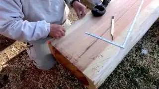 土佐の大工 丸梁の墨付け【棟梁 沖野誠一】
