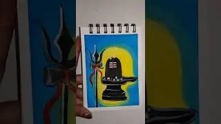 Day 09/30 Easy Shivling gouache painting tutorial 🌸🔱✨💕 #shortsfeed #shorts