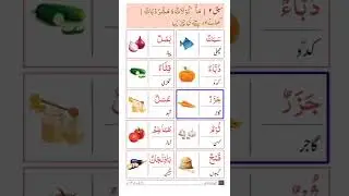 Learn Arabic language In Urdu|| Zuban Arabi Sabaq No 2 M'akoolat Wa Mashroobat P02 #shorts