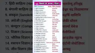 📚विषयों के जनक (पिता) #english #gk #generalknowledge #study #learnenglish #shorts #viral #subject
