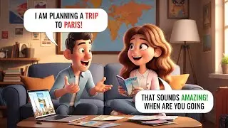 Talking about traveling to Paris in English | Real English Dialogues (A1-B1)