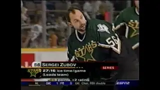 Dallas Stars at Edmonton Oilers (Game 6) - April 19, 2003 - Ulf Dahlen, Marty Turco, Tommy Salo