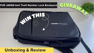Unboxing FUR JADEN Anti Theft Number Lock Backpack | Laptop Bag USB Charging Port Review Giveaway
