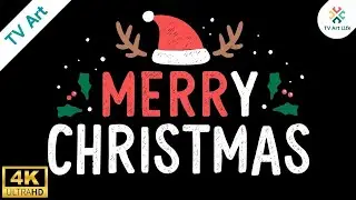 Merry Christmas Banner Frame TV Art - Holiday Screensaver - 10 Hours - No Sound